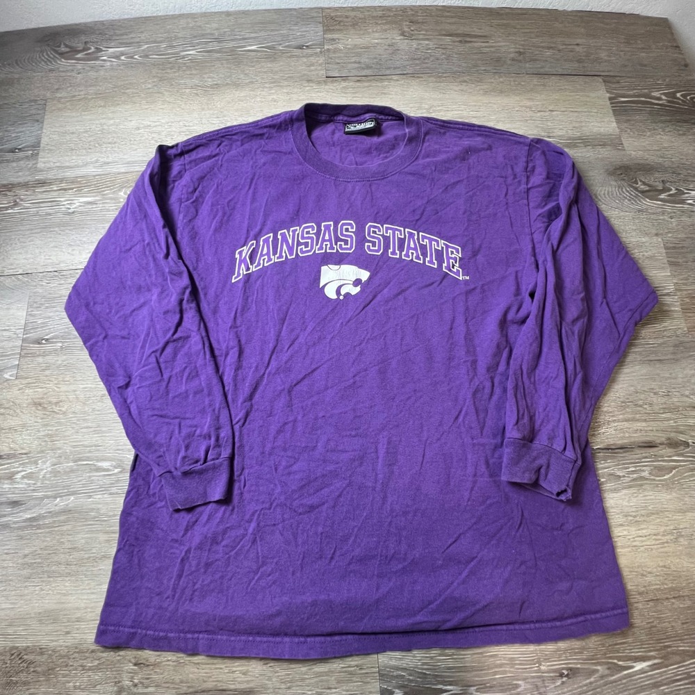 Steve & Barrys Kansas State T-Shirt Mens L Purple Long Sleeve NCAA Wildcats Tee